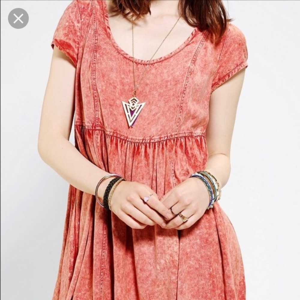 Ecote Acid Wash Babydoll Dress